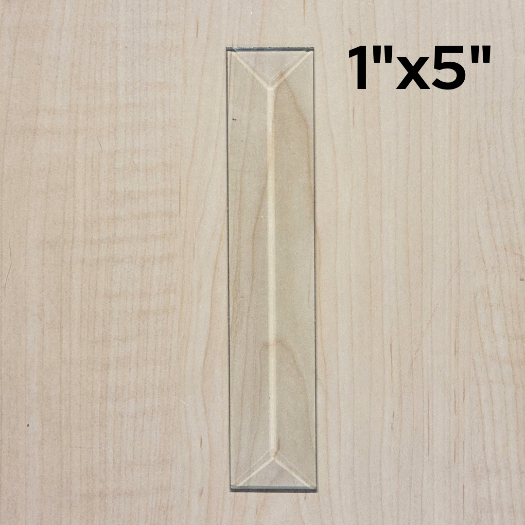 1"x5" Clear Bevel Rectangle (1 inch x 5 inch) | 10 or 30 Pack